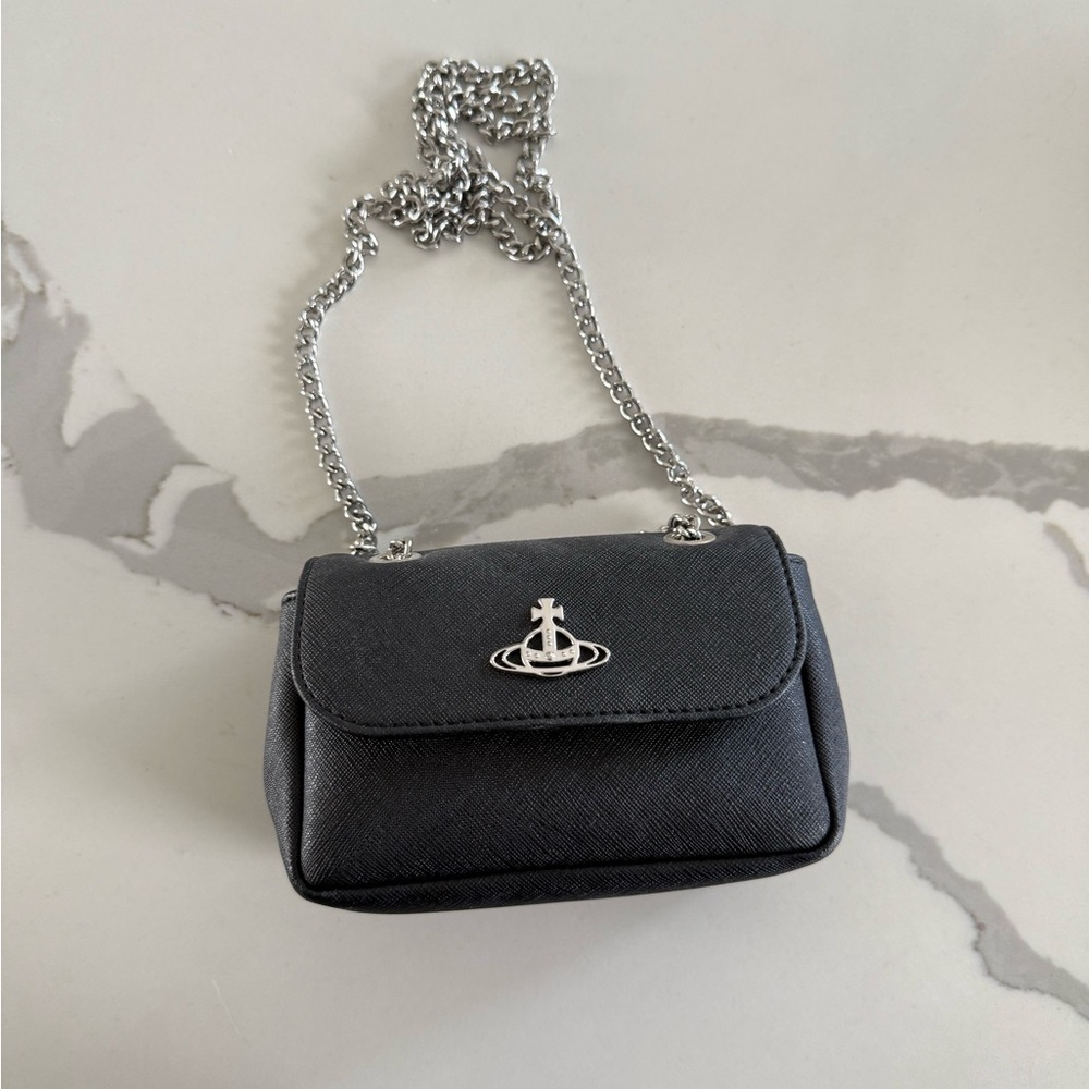 Vivienne Westwood Black Safiano Biogreen Bag